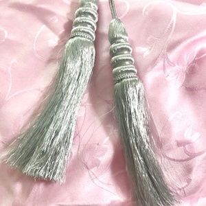 Pair Silver Shimmering Metallic Tassels for Cabinet, Mirror, etc..